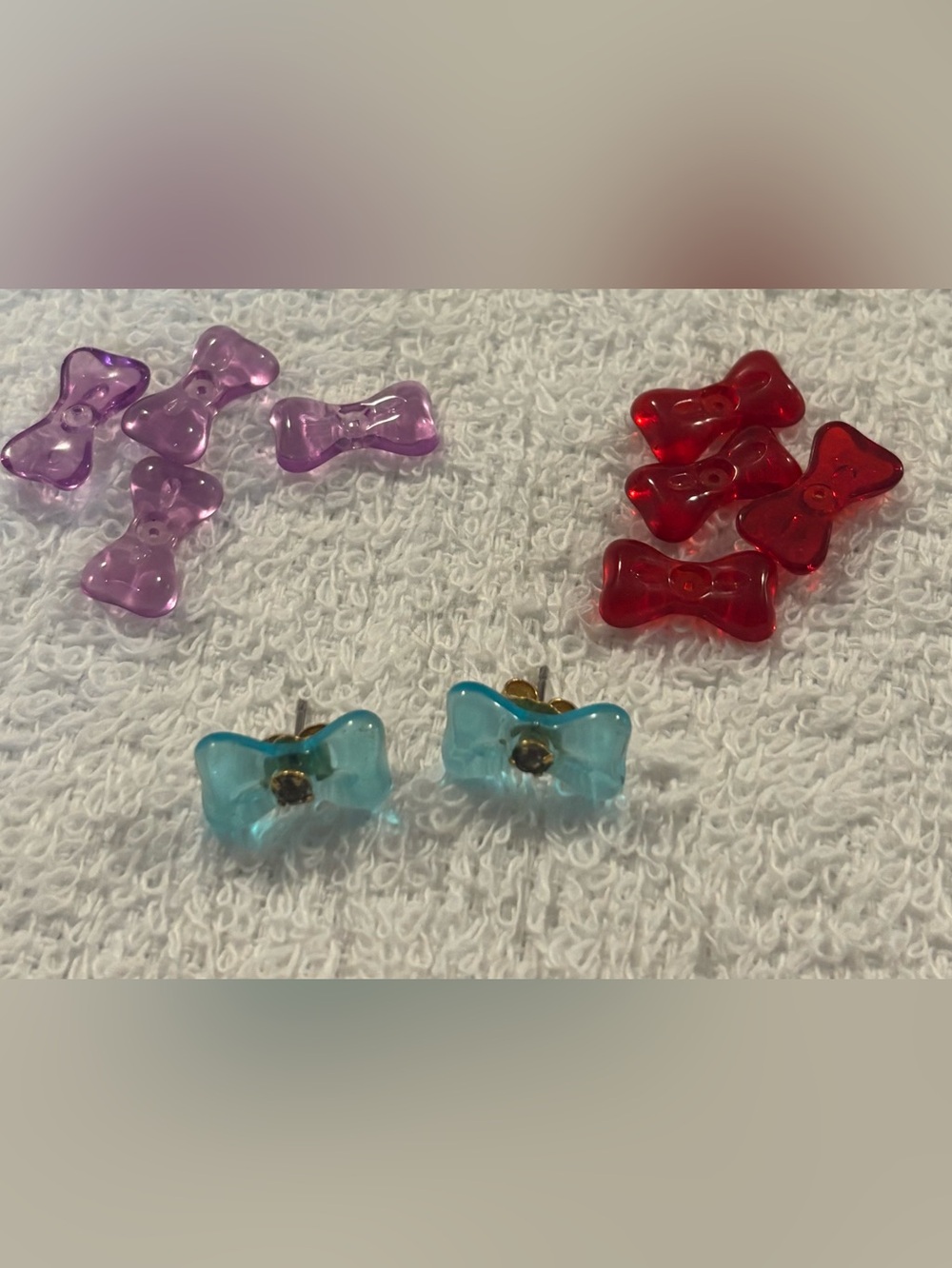 Vintage Avon Sparkle And Shine Convertible Bow Earrings 1988 Girls Kids Jewelry